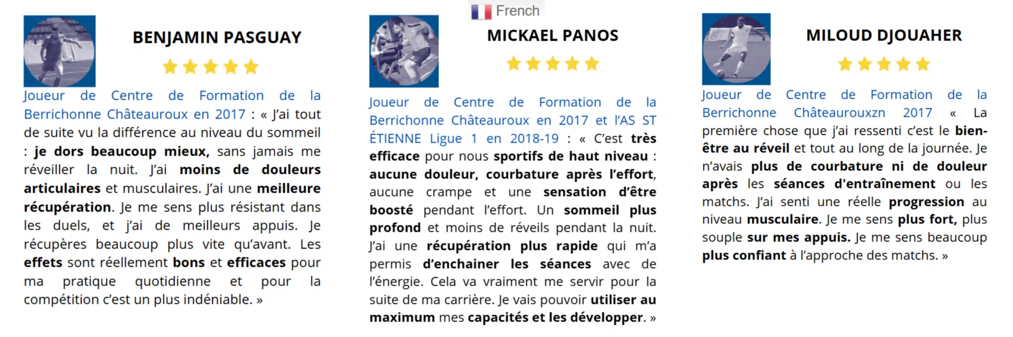 Avis de 3 footballeurs FR